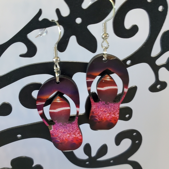 Pink Flip Flop Earrings - Picture 3 of 8